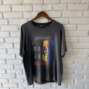 Vintage 1992 Metallica Guns N Roses Tour T Shirt Brockum USA Double Sided XL